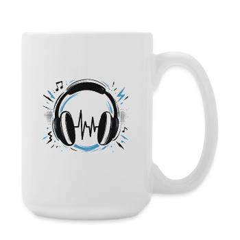 T-shirt Casque Audio Musique DJ Sound - Grande tasse 440 ml - blanc - Droite