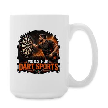 Né pour les fléchettes - Grande tasse 440 ml - blanc - Droite