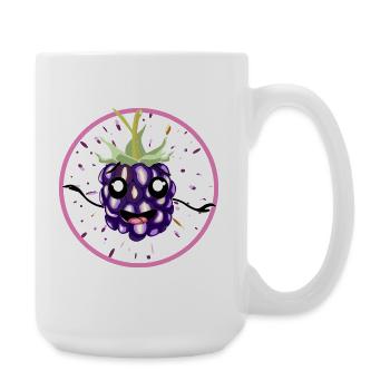 Kawaii Blackberry dans le Cercle Rose - Grande tasse 440 ml - blanc - Droite