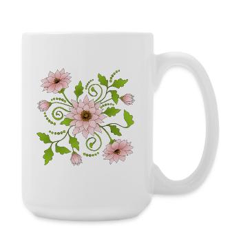 Fleur - Grande tasse 440 ml - blanc - Droite