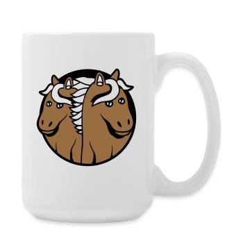 2 Chevaux Homme Femme Amoureux Amis Amour Équipe - Grande tasse 440 ml - blanc - Droite