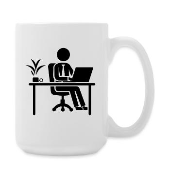 Travailleur Bureau d’emploi informatique - Grande tasse 440 ml - blanc - Droite