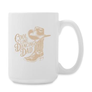 Line dancing dad cowboy hat style decoration - Large Mug 440 ml - white - Right