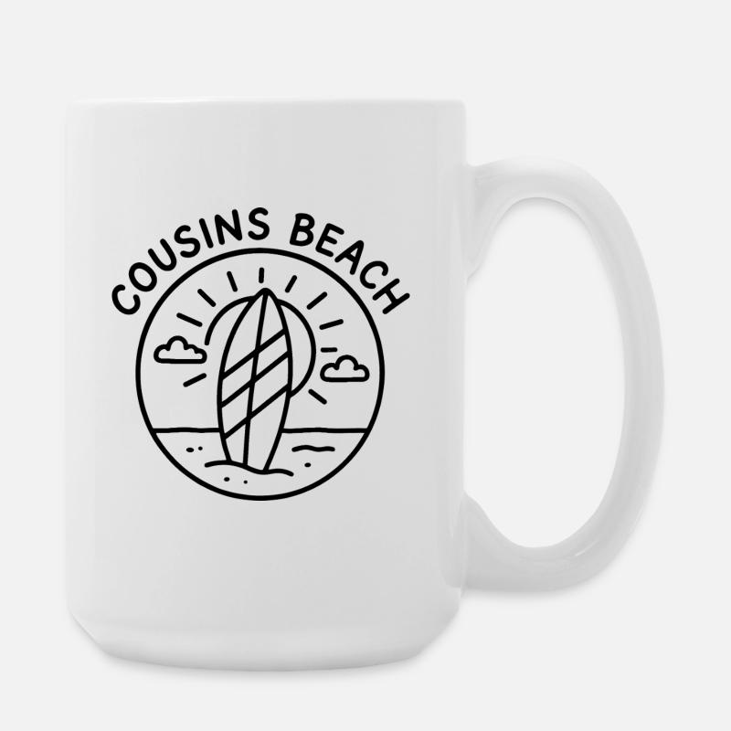 Cousins Beach – Surf & Sun - Large Mug 440 ml - white