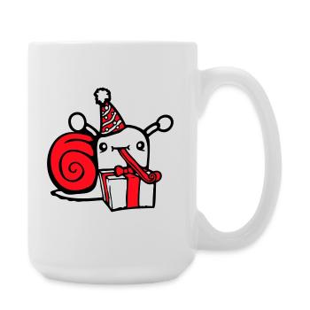 Snail Birthday Party Gifts Hat Cute - Large Mug 440 ml - white - Right