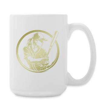 Baseball Silhouette - Large Mug 440 ml - white - Right