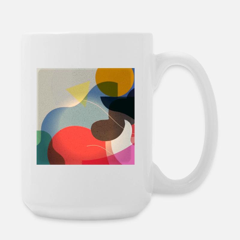 Composition de formes de couleurs abstraites - Grande tasse 440 ml - blanc