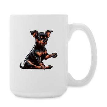 Sprich mit der Pfote Zwergpinscher Pinscher Minpin - Große Tasse 440 ml - Weiß - Rechts