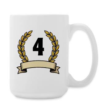 Couronne de laurier doré 4 - Grande tasse 440 ml - blanc - Droite