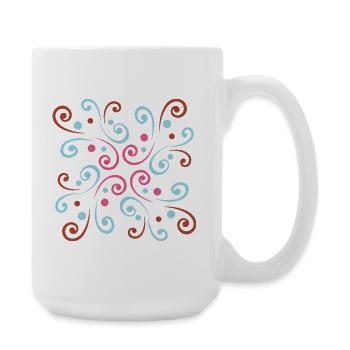 Abstract wavy design by Cean - Large Mug 440 ml - white - Right