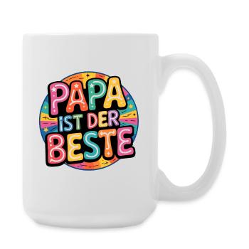 Papa ist der Beste - Große Tasse 440 ml - Weiß - Rechts