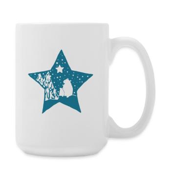 Eisbaer_im_Stern - Große Tasse 440 ml - Weiß - Rechts