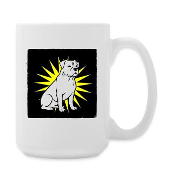 Cool Dog in Punk Rock & Pop Art Style - Large Mug 440 ml - white - Right
