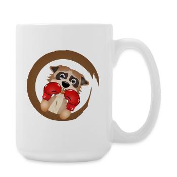 Meerkat Boxer Motif – Cute Boxing Champion - Large Mug 440 ml - white - Right