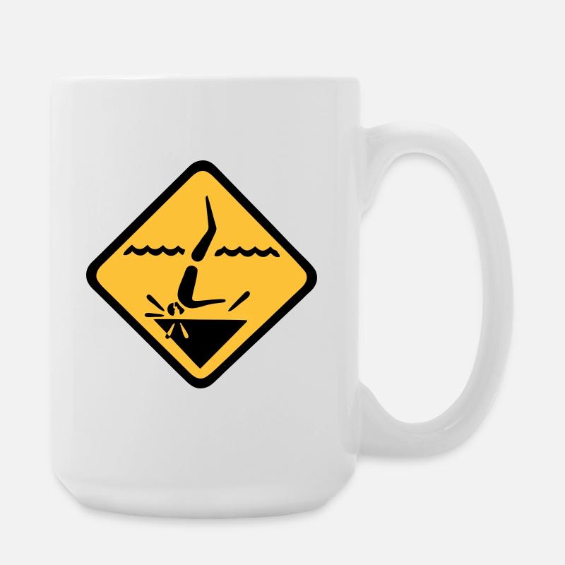 Diving Sign Graphic - Large Mug 440 ml - white