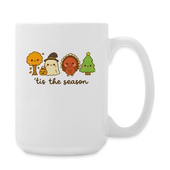 Es ist die Jahreszeit Cute Holiday Crew, Weihnachten - Große Tasse 440 ml - Weiß - Rechts