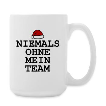 Never without My Team Christmas - Large Mug 440 ml - white - Right