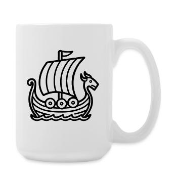 Bateau Viking - Grande tasse 440 ml - blanc - Droite
