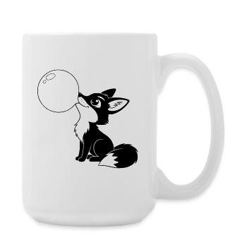 Renard avec une bulle de savon – Motif d’animal mignon - Grande tasse 440 ml - blanc - Droite