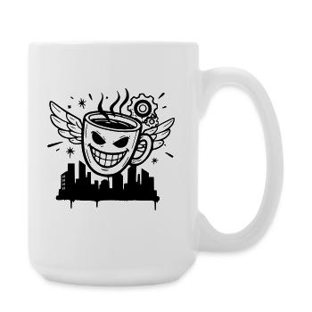 Crazy Coffee Cup Wings Vector - Large Mug 440 ml - white - Right