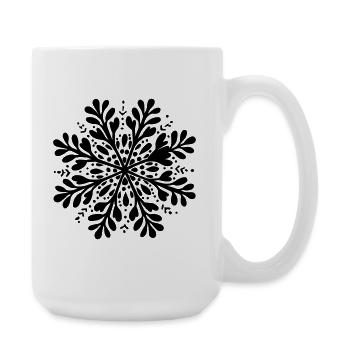 Icône hivernale flocons de neige - Grande tasse 440 ml - blanc - Droite