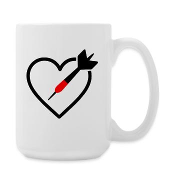 Herzpfeile – Leidenschaft und Präzision - Große Tasse 440 ml - Weiß - Rechts
