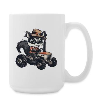 Éleveur de tracteurs moufettes - Grande tasse 440 ml - blanc - Droite