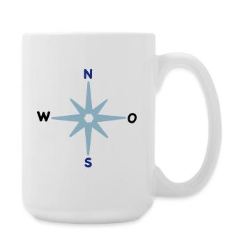 Boussole Directions cardinales Étoile Boussole Maritimes - Grande tasse 440 ml - blanc - Droite