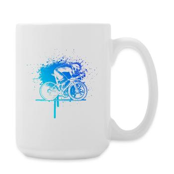 Funny road bike motif - Large Mug 440 ml - white - Right