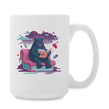 Reading Bear in Candy Dream - Large Mug 440 ml - white - Right