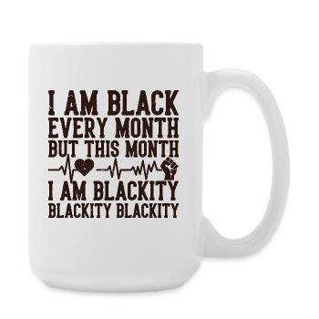 Blackity Black Month Heartbeat Fist - Large Mug 440 ml - white - Right