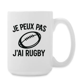 Je peux pas j'ai rugby - Grande tasse 440 ml - blanc - Droite