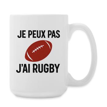 Je peux pas j'ai Rugby - Grande tasse 440 ml - blanc - Droite