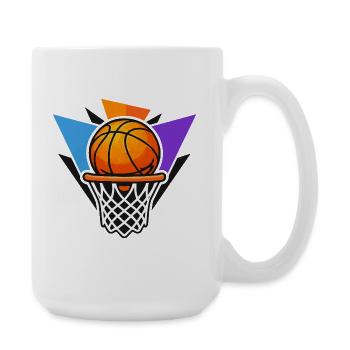 Basketball Hoop Ball Graphic Dunk Art - Large Mug 440 ml - white - Right
