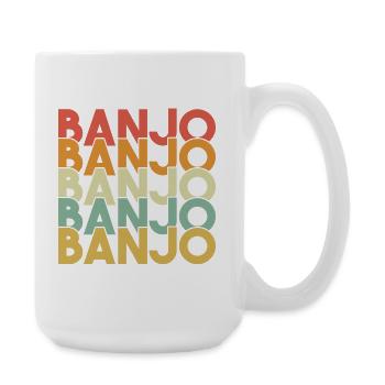 Banjo Retro Vintage - Große Tasse 440 ml - Weiß - Rechts