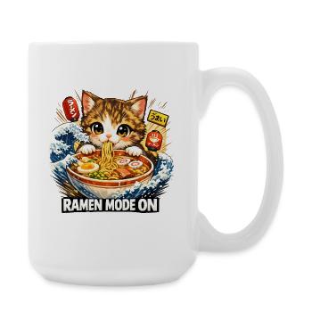 Ramen Nudeln Katzenliebhaber Retro Kawaii Katzen - Große Tasse 440 ml - Weiß - Rechts