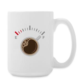 Vollgepumpt mit Kaffee - Große Tasse 440 ml - Weiß - Rechts
