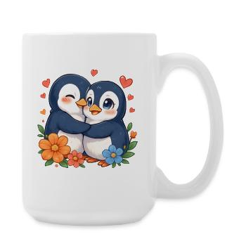 Duo amoureux des pingouins câlins - Grande tasse 440 ml - blanc - Droite