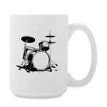 Drum Sketch - Large Mug 440 ml - white - Right