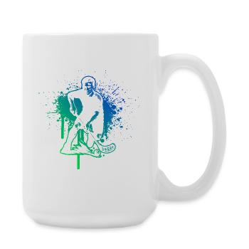 Floorball motif for real lovers - Large Mug 440 ml - white - Right