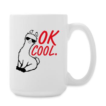 OK Lunettes de soleil Lama cool assises Drôle coquin - Grande tasse 440 ml - blanc - Droite