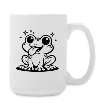 Kröte Comic Frosch - Große Tasse 440 ml - Weiß - Rechts
