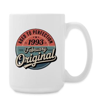 Birthday 1993 February 1993 born in February 1993 - Large Mug 440 ml - white - Right