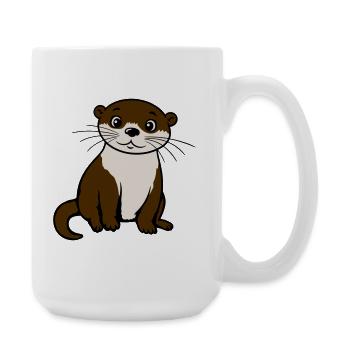 Otter Cute Kawaii Cute Animal Lover Gift - Large Mug 440 ml - white - Right