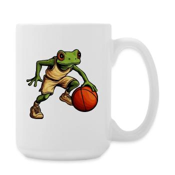 Basketball Frosch - Große Tasse 440 ml - Weiß - Rechts