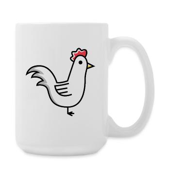 Hahn Tier - Große Tasse 440 ml - Weiß - Rechts
