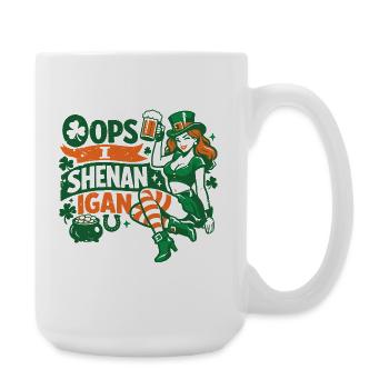 Oops I Shenanigan Leprechaun St Patrick's Girl - Large Mug 440 ml - white - Right