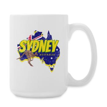 Sydney mit Vintage Känguru Australien Souvenir - Große Tasse 440 ml - Weiß - Rechts