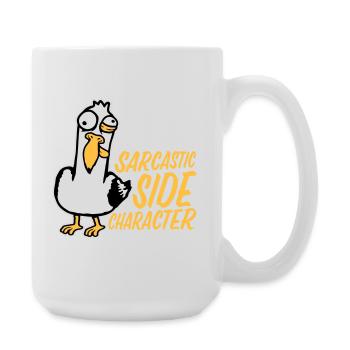 Crazy Seagull Sarcastic Side Character Funny - Large Mug 440 ml - white - Right