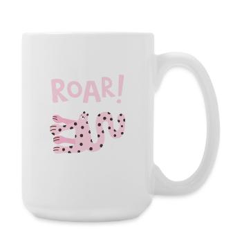 Roar Animal mignon, design de dessin animé drôle - Grande tasse 440 ml - blanc - Droite